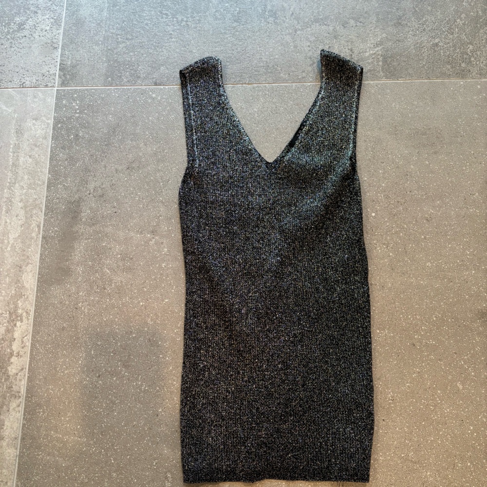 Metallic black and silver Tank top Voxx size M